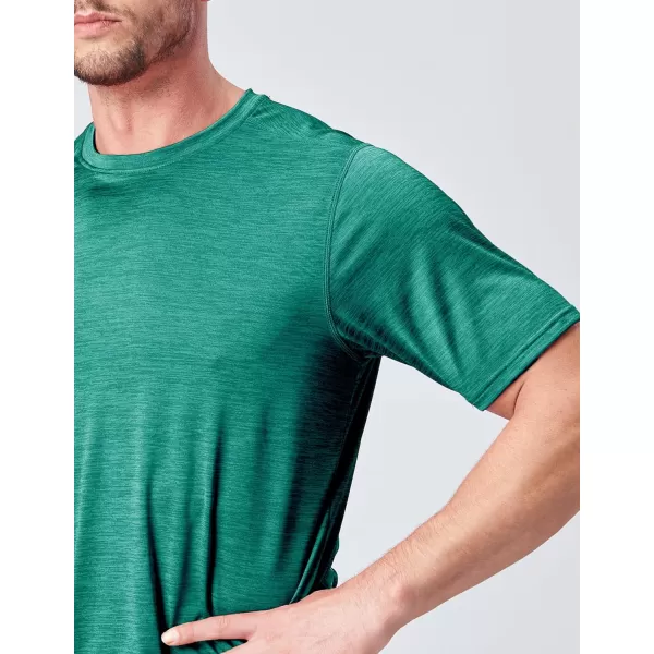 image5 Pack Mens Active Quick Dry Crew Neck T Shirts  Athletic Running Gym Workout Short Sleeve Tee Tops BulkGreenRedPurpleTealSapphire Blue