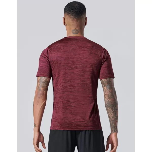 image5 Pack Mens Active Quick Dry Crew Neck T Shirts  Athletic Running Gym Workout Short Sleeve Tee Tops BulkHeather BlackBlueGrayNavyMaroon