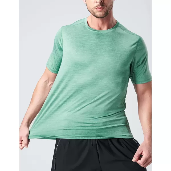 image5 Pack Mens Active Quick Dry Crew Neck T Shirts  Athletic Running Gym Workout Short Sleeve Tee Tops BulkKhakiSageOrangeHeritage BlueMineral Blue