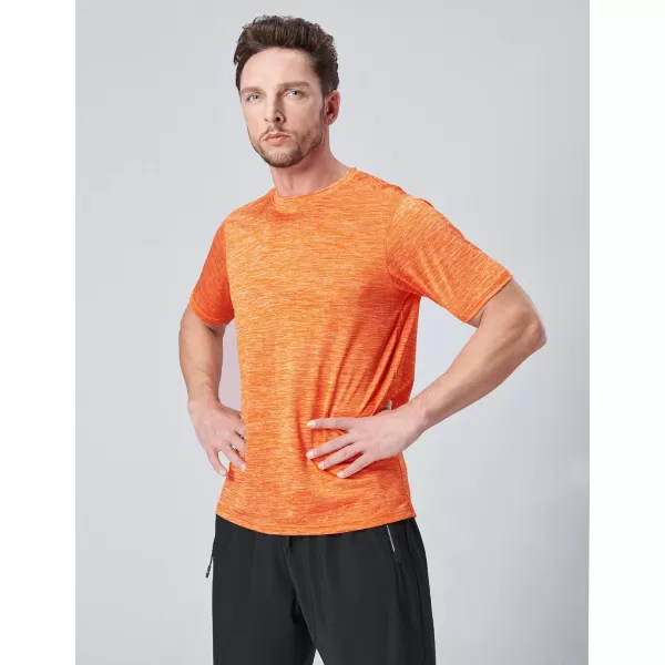 image5 Pack Mens Active Quick Dry Crew Neck T Shirts  Athletic Running Gym Workout Short Sleeve Tee Tops BulkKhakiSageOrangeHeritage BlueMineral Blue