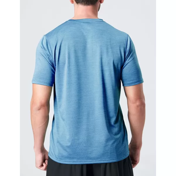 image5 Pack Mens Active Quick Dry Crew Neck T Shirts  Athletic Running Gym Workout Short Sleeve Tee Tops BulkKhakiSageOrangeHeritage BlueMineral Blue