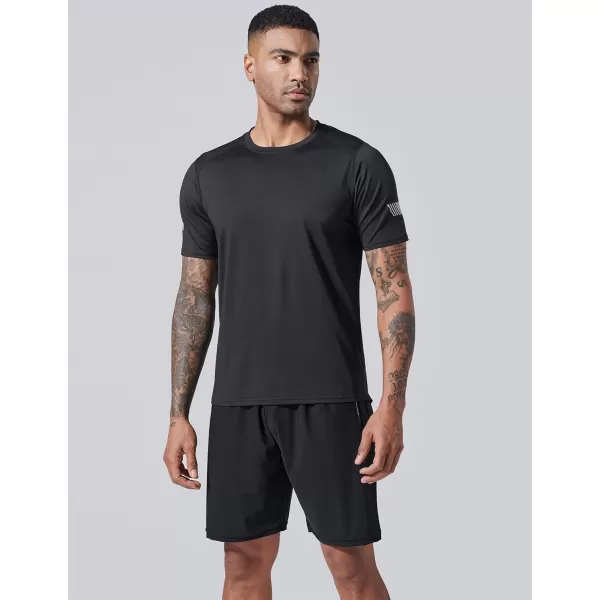 image5 Pack Mens Active Quick Dry Crew Neck T Shirts  Athletic Running Gym Workout Short Sleeve Tee Tops BulkLight GrayGradient RedBlueCharcoalBlack