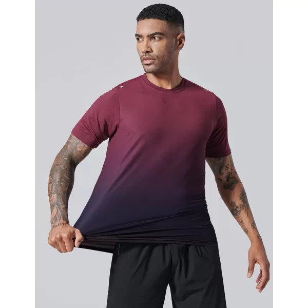 image5 Pack Mens Active Quick Dry Crew Neck T Shirts  Athletic Running Gym Workout Short Sleeve Tee Tops BulkLight GrayGradient RedBlueCharcoalBlack