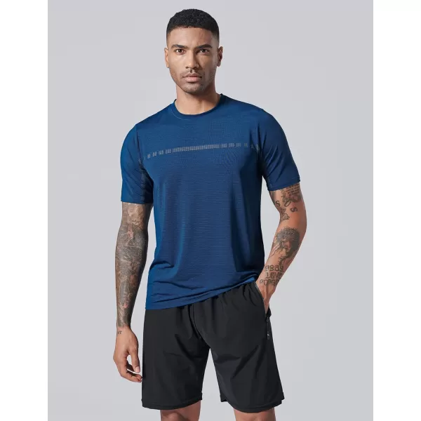 image5 Pack Mens Active Quick Dry Crew Neck T Shirts  Athletic Running Gym Workout Short Sleeve Tee Tops BulkLight GrayGradient RedBlueCharcoalBlack