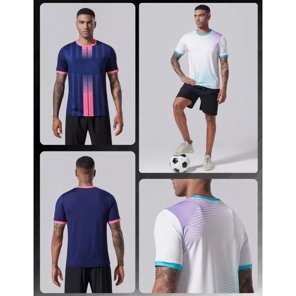 image5 Pack Mens Active Quick Dry Crew Neck T Shirts  Athletic Running Gym Workout Short Sleeve Tee Tops BulkRedLimeNavyWhiteNavy Blue