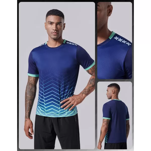 image5 Pack Mens Active Quick Dry Crew Neck T Shirts  Athletic Running Gym Workout Short Sleeve Tee Tops BulkRedLimeNavyWhiteNavy Blue