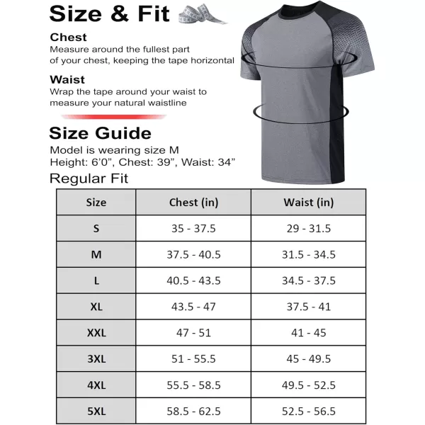 image5 Pack Mens Active Quick Dry Crew Neck T Shirts  Athletic Running Gym Workout Short Sleeve Tee Tops BulkWhiteGrayBlueCharcoalMaroon