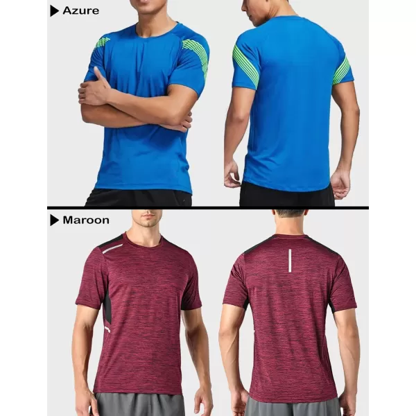 image5 Pack Mens Active Quick Dry Crew Neck T Shirts  Athletic Running Gym Workout Short Sleeve Tee Tops BulkWhiteGrayBlueCharcoalMaroon