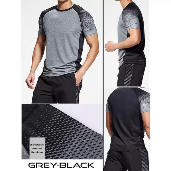 image5 Pack Mens Active Quick Dry Crew Neck T Shirts  Athletic Running Gym Workout Short Sleeve Tee Tops BulkWhiteGrayBlueCharcoalMaroon