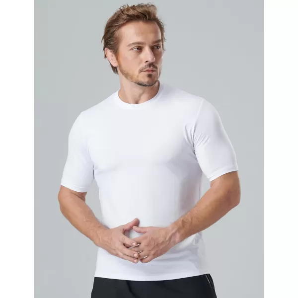 image5 Pack Mens Active Quick Dry Crew Neck T Shirts  Athletic Running Gym Workout Short Sleeve Tee Tops BulkWhiteNavyGrayCharcoalBlack