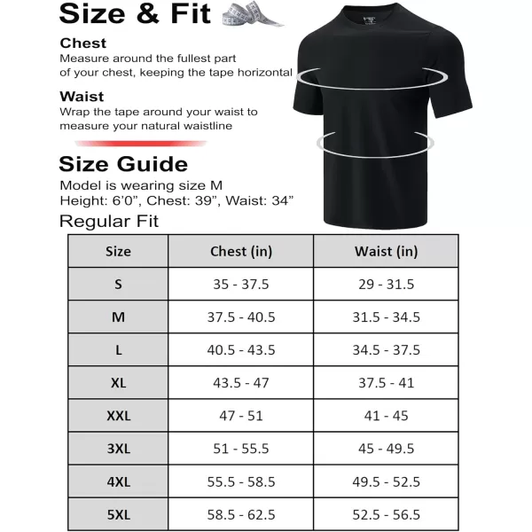 image5 Pack Mens Active Quick Dry Crew Neck T Shirts  Athletic Running Gym Workout Short Sleeve Tee Tops BulkWhiteRedLimeBlueBlack