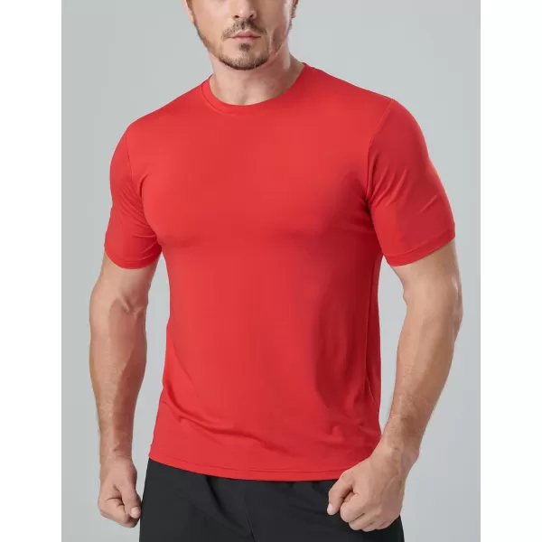 image5 Pack Mens Active Quick Dry Crew Neck T Shirts  Athletic Running Gym Workout Short Sleeve Tee Tops BulkWhiteRedLimeBlueBlack