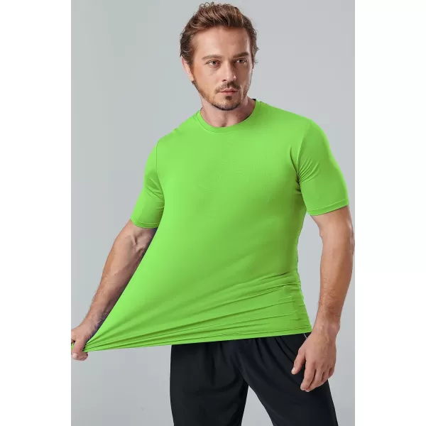 image5 Pack Mens Active Quick Dry Crew Neck T Shirts  Athletic Running Gym Workout Short Sleeve Tee Tops BulkWhiteRedLimeBlueBlack