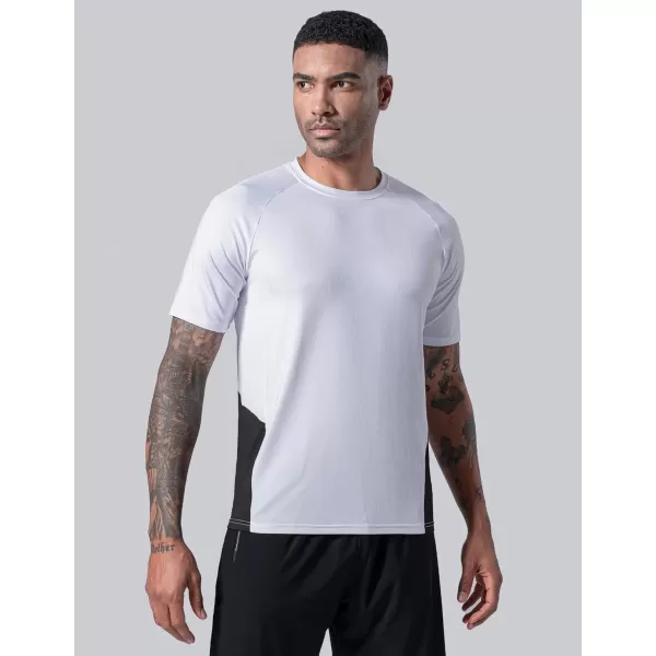 image5 Pack Mens Active Quick Dry Crew Neck T Shirts  Athletic Running Gym Workout Short Sleeve Tee Tops BulkWhites