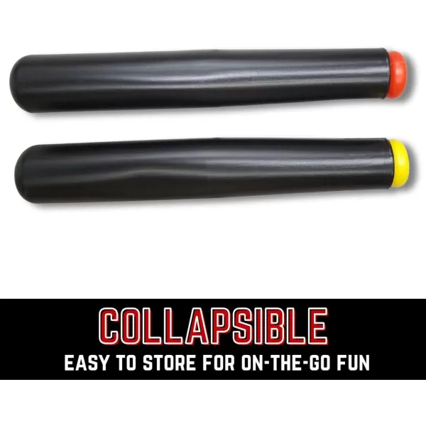 image6 Pack Baseball Bat and Ball Combo Set  Bundle of Plastic Lightweight Telescoping Bats for Kids Toddlers Adults Backyard Games and Training 27 Inches