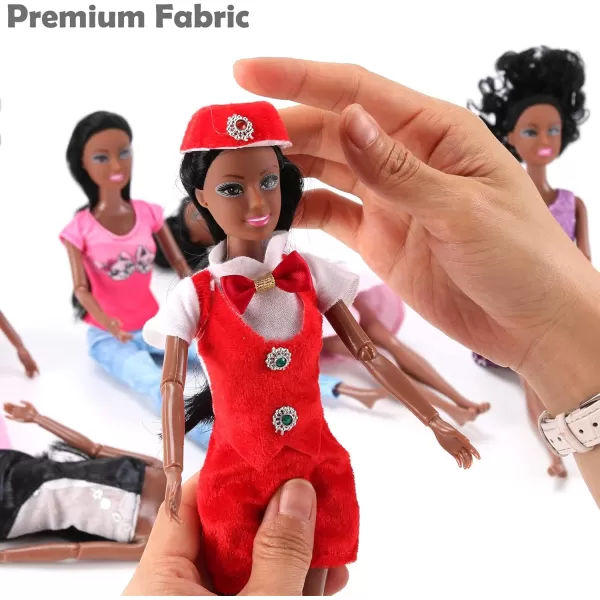 image6 Set of African American Black Toy Dolls  115quot Premium Fashion Style Diversity Role Play Dolls Bundle Variety Pack for Kids Girls Party Favors
