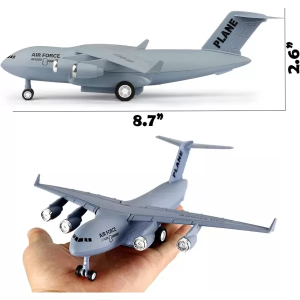 imageDiecast Metal Military Cargo Transport Airplane  1400 Scale Alloy Model Carrier Aircraft with Pullback Action Lights and Sound