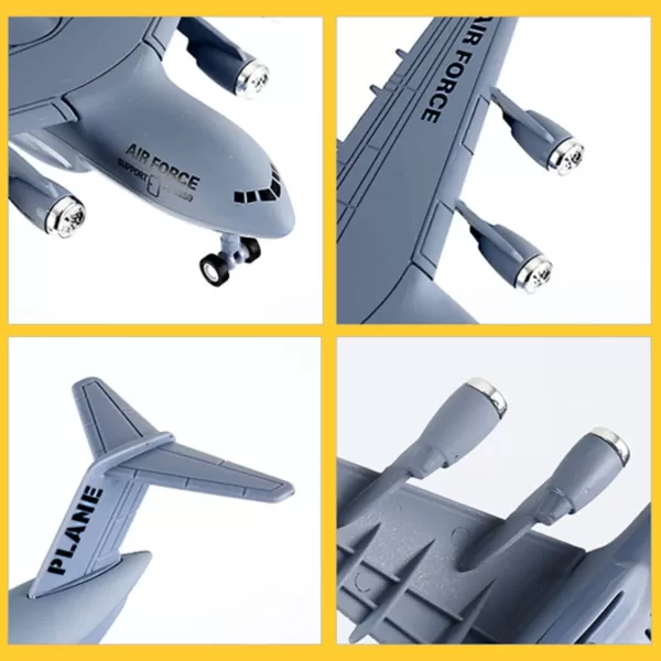 imageDiecast Metal Military Cargo Transport Airplane  1400 Scale Alloy Model Carrier Aircraft with Pullback Action Lights and Sound