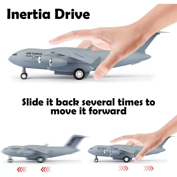 imageDiecast Metal Military Cargo Transport Airplane  1400 Scale Alloy Model Carrier Aircraft with Pullback Action Lights and Sound