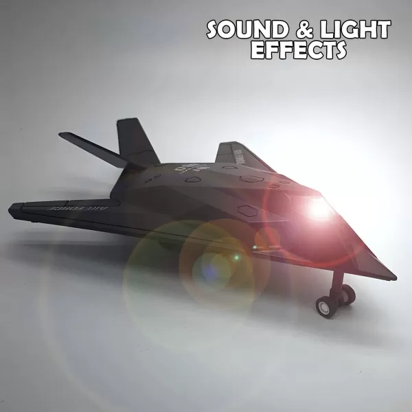 imageF117 Fighter Jet Diecast Metal Military Stealth Airplane Toy  1400 Scale Nighthawk Alloy Model Aircraft with Pullback Action Lights and Sound
