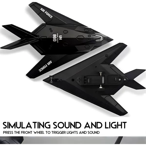 imageF117 Fighter Jet Diecast Metal Military Stealth Airplane Toy  1400 Scale Nighthawk Alloy Model Aircraft with Pullback Action Lights and Sound