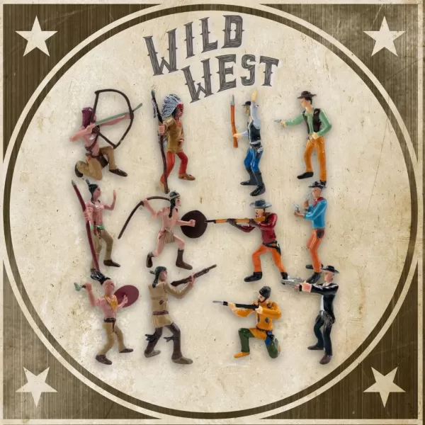 imageLiberty Imports 12 PCS Cowboy and Indian Figures Mini Wild West and Native American Toy Figurines with Realistic Details Western Cake Toppers Party Favors for Kids