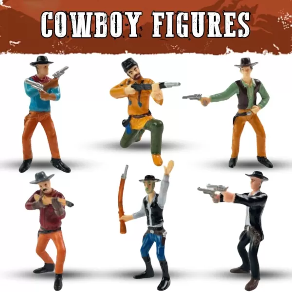 imageLiberty Imports 12 PCS Cowboy and Indian Figures Mini Wild West and Native American Toy Figurines with Realistic Details Western Cake Toppers Party Favors for Kids