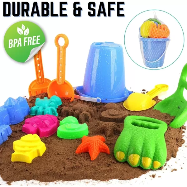 imageLiberty Imports 13 PCS Beach Sand Toys Dinosaur Claw Hand Scoop Play Set with Bucket Shovel Tools Animal and Castle Sand Molds  Beach Sandbox Toys for Toddlers ampamp Kids