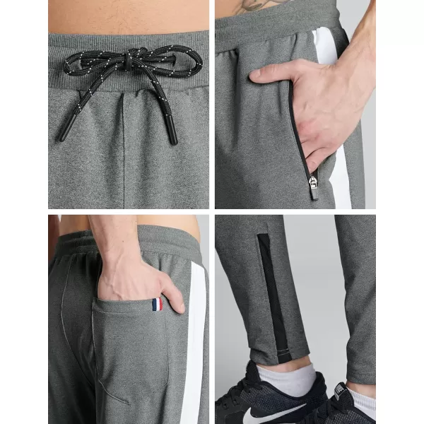 imageLiberty Imports 2 Pack Mens Sweatpants with Zipper Pockets Slim Fit Gym Pants Athletic Track JoggersBlueDark Gray