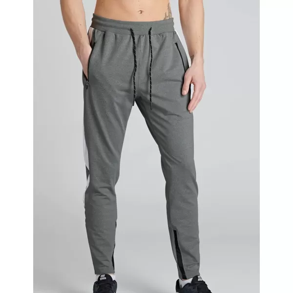 imageLiberty Imports 2 Pack Mens Sweatpants with Zipper Pockets Slim Fit Gym Pants Athletic Track JoggersBlueDark Gray