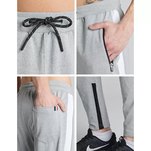 imageLiberty Imports 2 Pack Mens Sweatpants with Zipper Pockets Slim Fit Gym Pants Athletic Track JoggersGrayCharocal