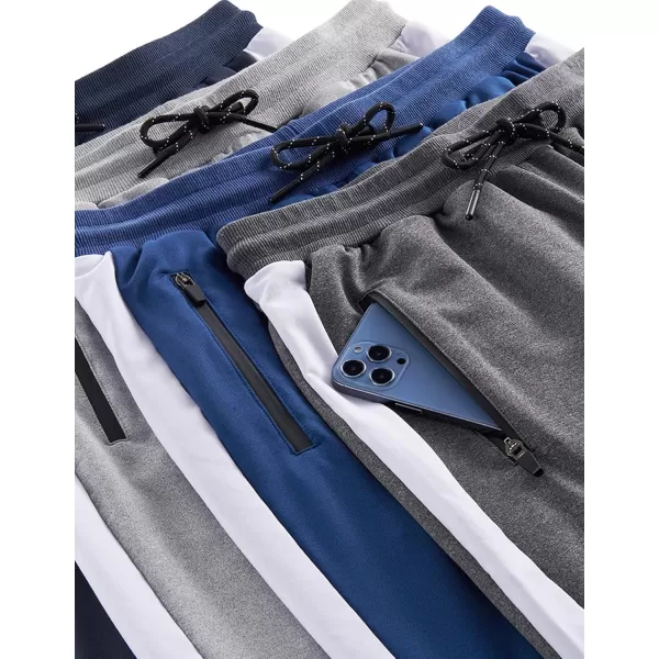 imageLiberty Imports 2 Pack Mens Sweatpants with Zipper Pockets Slim Fit Gym Pants Athletic Track JoggersGrayCharocal