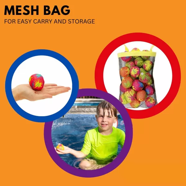 imageLiberty Imports 24 PCS Splash Water Balls with Mesh Bag  2quot Mini Super Splashers Water Bombs Absorbent Balls for Swimming Pool Toys Outdoor Summer Beach Activities for Kids Bulk Party Favor Games