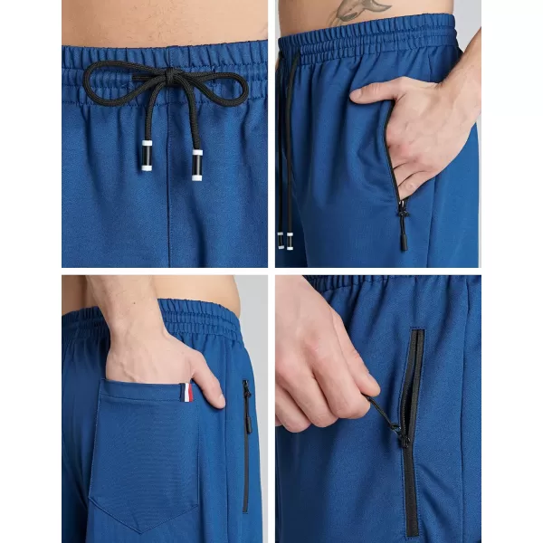 imageLiberty Imports 3 Pack Mens Sweat Shorts Athletic Casual Jogger Shorts with Zipper Pockets Terry Performance Tech ActivewearGrayBlueCharcoal