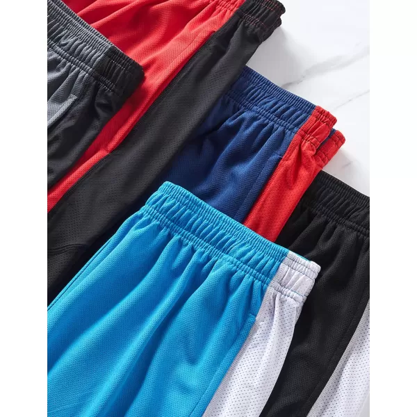 imageLiberty Imports 5 Pack Mens Quick Dry Athletic Shorts with Pockets Elastic Waist Activewear for Workout Gym BasketballNavyGrayBlackSky BlueRed