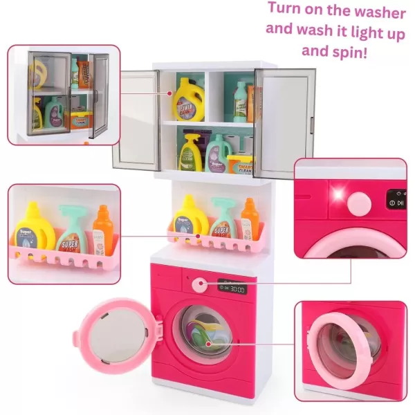 imageLiberty Imports Doll Kitchen Playset for Kids My Modern Mini Kitchen House Furniture Pretend Play Toy Accessories Set with Realistic Lights ampamp Sounds for Toddlers Girls 3in14in1 Bathroom Set