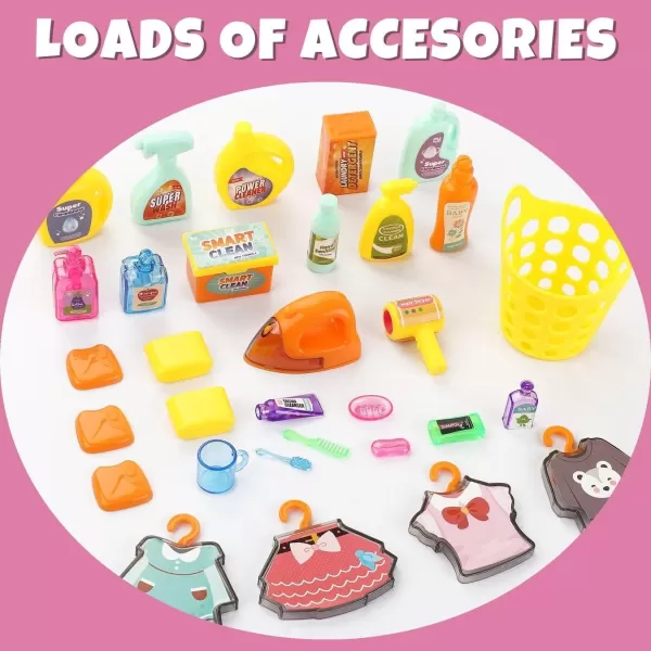 imageLiberty Imports Doll Kitchen Playset for Kids My Modern Mini Kitchen House Furniture Pretend Play Toy Accessories Set with Realistic Lights ampamp Sounds for Toddlers Girls 3in14in1 Bathroom Set