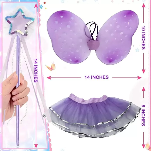 imageLiberty Imports Little Fairy Princess Dress Up Game Role Play Costume with Shoes Wand Tutu Wings and Crown Set for Girls 5pcs