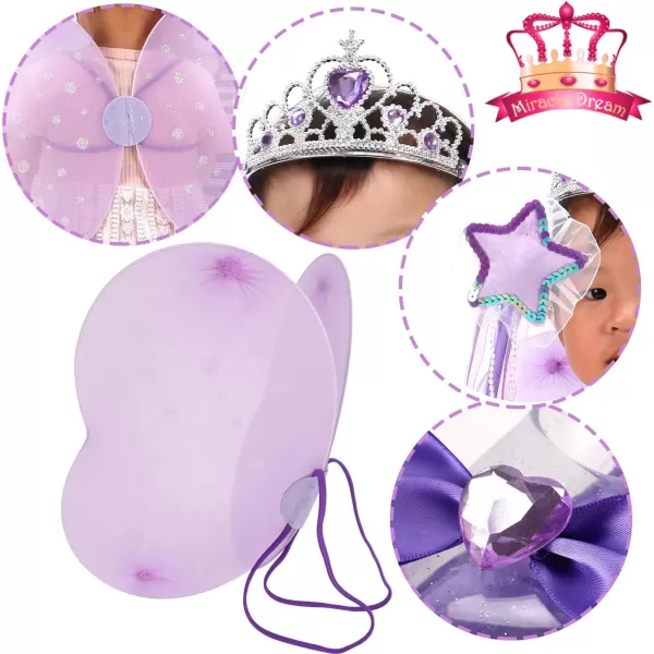 imageLiberty Imports Little Fairy Princess Dress Up Game Role Play Costume with Shoes Wand Tutu Wings and Crown Set for Girls 5pcs