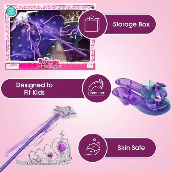 imageLiberty Imports Little Fairy Princess Dress Up Game Role Play Costume with Shoes Wand Tutu Wings and Crown Set for Girls 5pcs