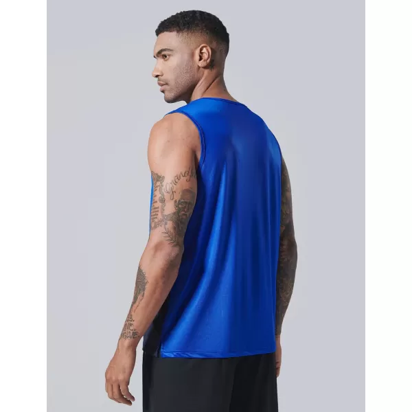 imageLiberty Imports Pack of 5 Mens Stretch Cool Dry Muscle Tank Tops Athletic Crewneck Sleeveless Workout ShirtsBlackWhiteGrayGradient RedGradient Blue