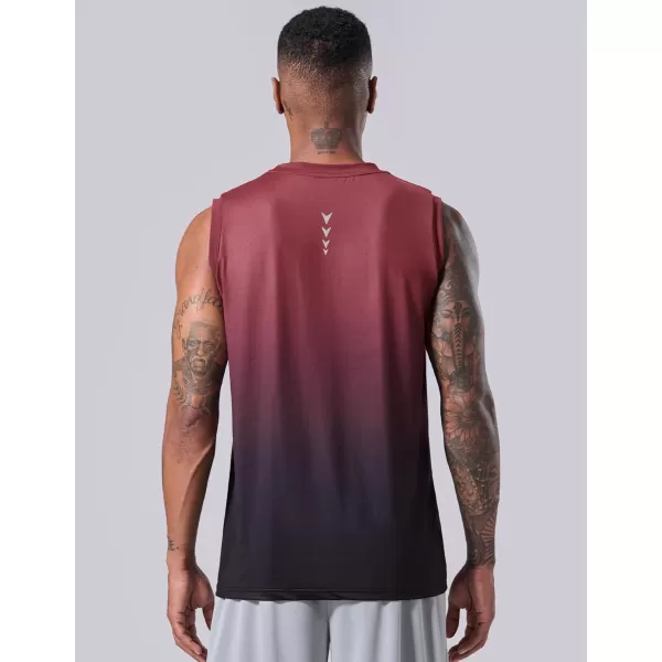 imageLiberty Imports Pack of 5 Mens Stretch Cool Dry Muscle Tank Tops Athletic Crewneck Sleeveless Workout ShirtsBlueBlackCharcoalLight GrayGradient Red