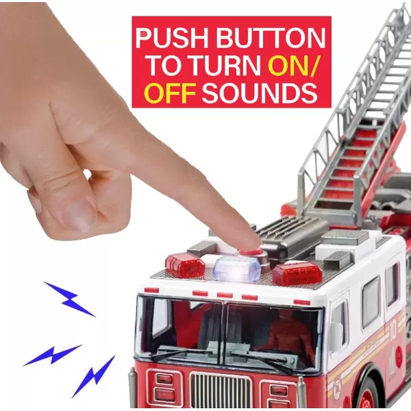 imageLiberty Imports RC Fire Truck  Big Remote Control Toy Fire Truck  14quot Rescue Fire Engine with Flashing Lights and Siren Sounds Extendable Rescue Ladder for Kids
