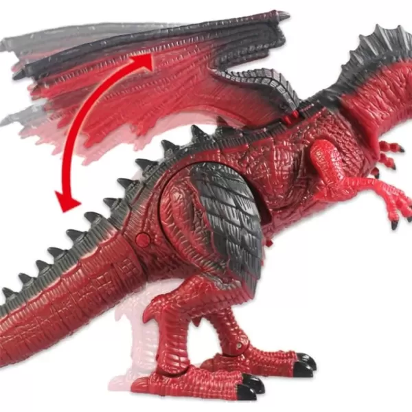 imageLiberty Imports Remote Control RC Dragon Toy LED Light Up Walking Dragon Roaring and Spraying Smoke Shaking Head Light Up Eyes and SoundsFire Dragon w Smoke