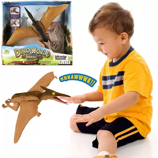 imageLiberty Imports Remote Control RC Dragon Toy LED Light Up Walking Dragon Roaring and Spraying Smoke Shaking Head Light Up Eyes and SoundsPterodactyl