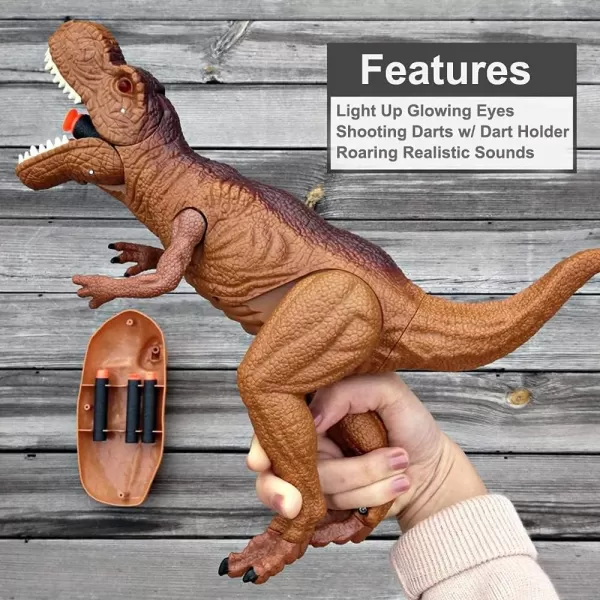 imageLiberty Imports Remote Control RC Dragon Toy LED Light Up Walking Dragon Roaring and Spraying Smoke Shaking Head Light Up Eyes and SoundsTRex Dart Gun