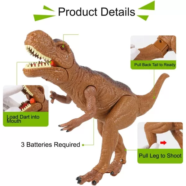 imageLiberty Imports Remote Control RC Dragon Toy LED Light Up Walking Dragon Roaring and Spraying Smoke Shaking Head Light Up Eyes and SoundsTRex Dart Gun