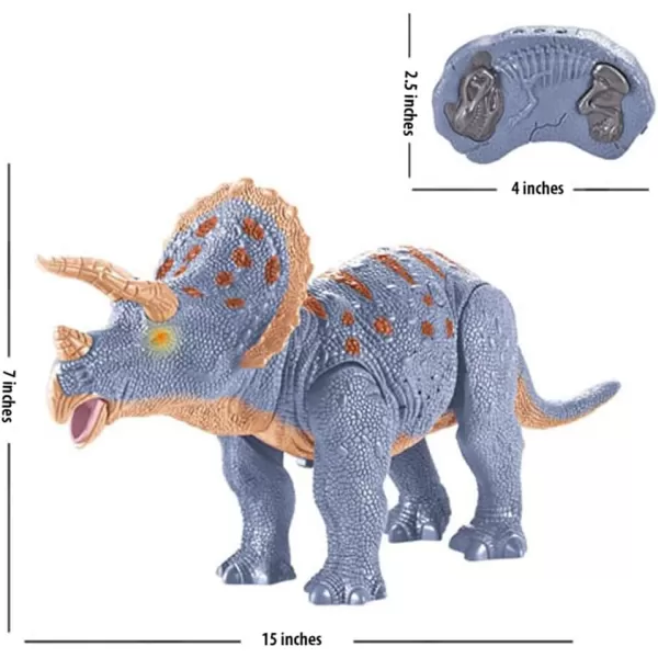 imageLiberty Imports Remote Control RC Dragon Toy LED Light Up Walking Dragon Roaring and Spraying Smoke Shaking Head Light Up Eyes and SoundsTriceratops