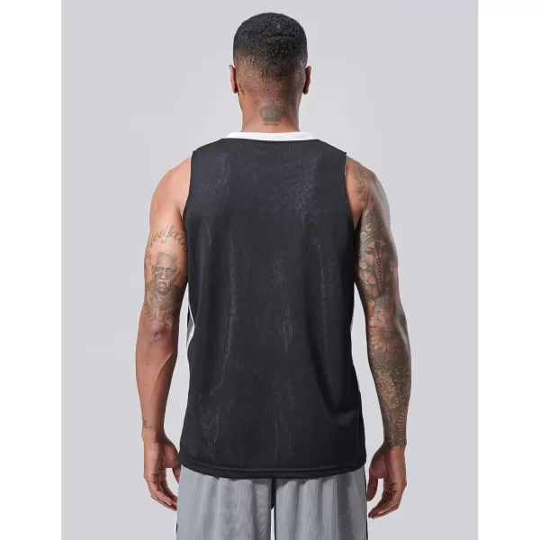 imageLiberty Imports Reversible Mens Mesh Athletic Basketball Jersey Single for Team ScrimmageBlackWhite