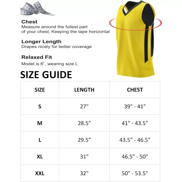 imageLiberty Imports Reversible Mens Mesh Athletic Basketball Jersey Single for Team ScrimmageBlackYellow